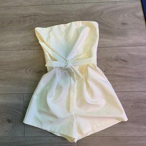 White Strapless Romper